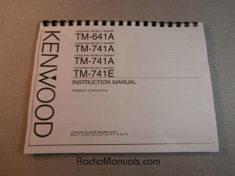 Kenwood TM-641A/741A Instruction Manual